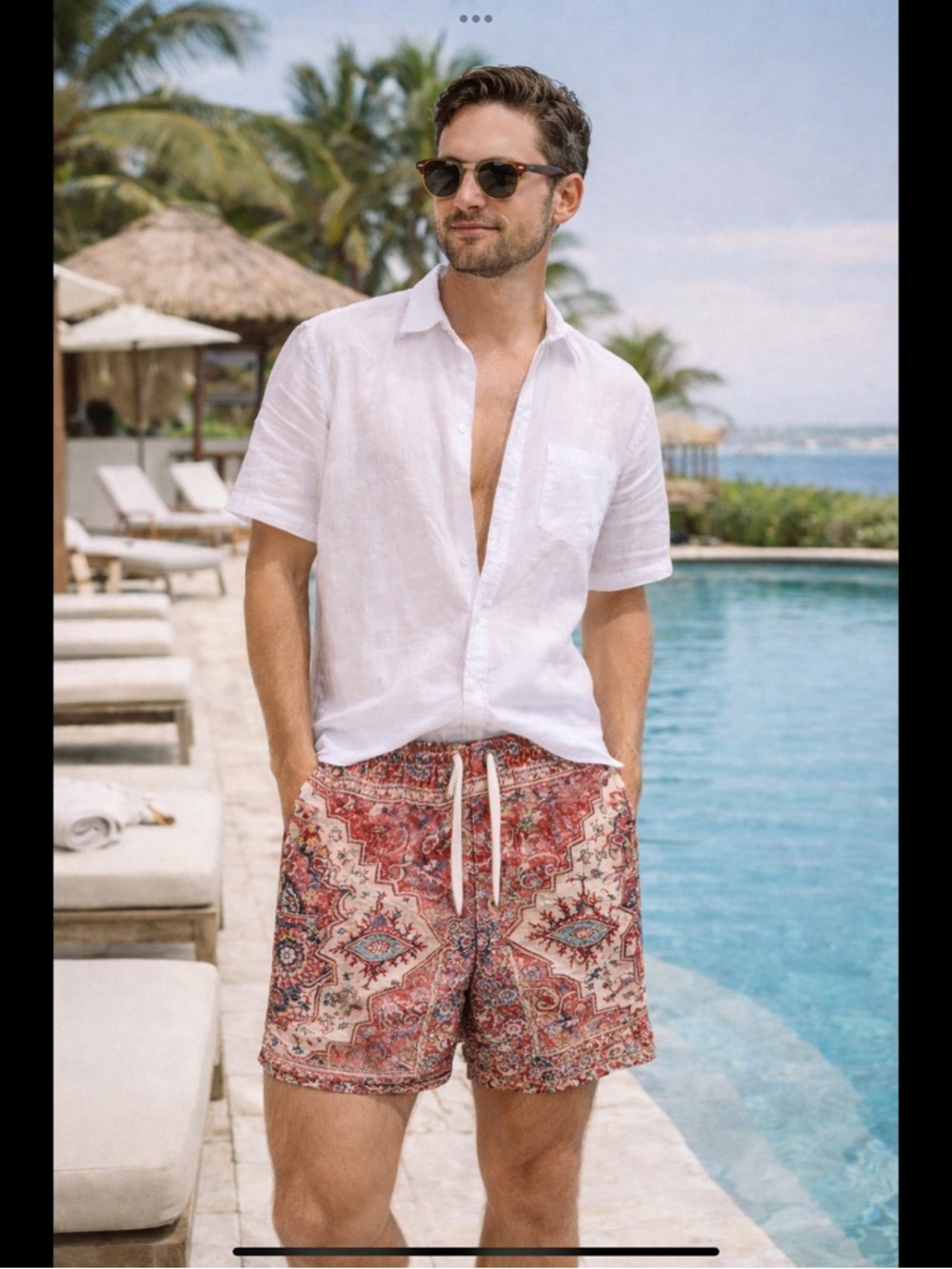 Civil Regime Persian Print Swim Trunks Men’s Medium Resort Luxe Lined Shorts - Picture 2 of 16